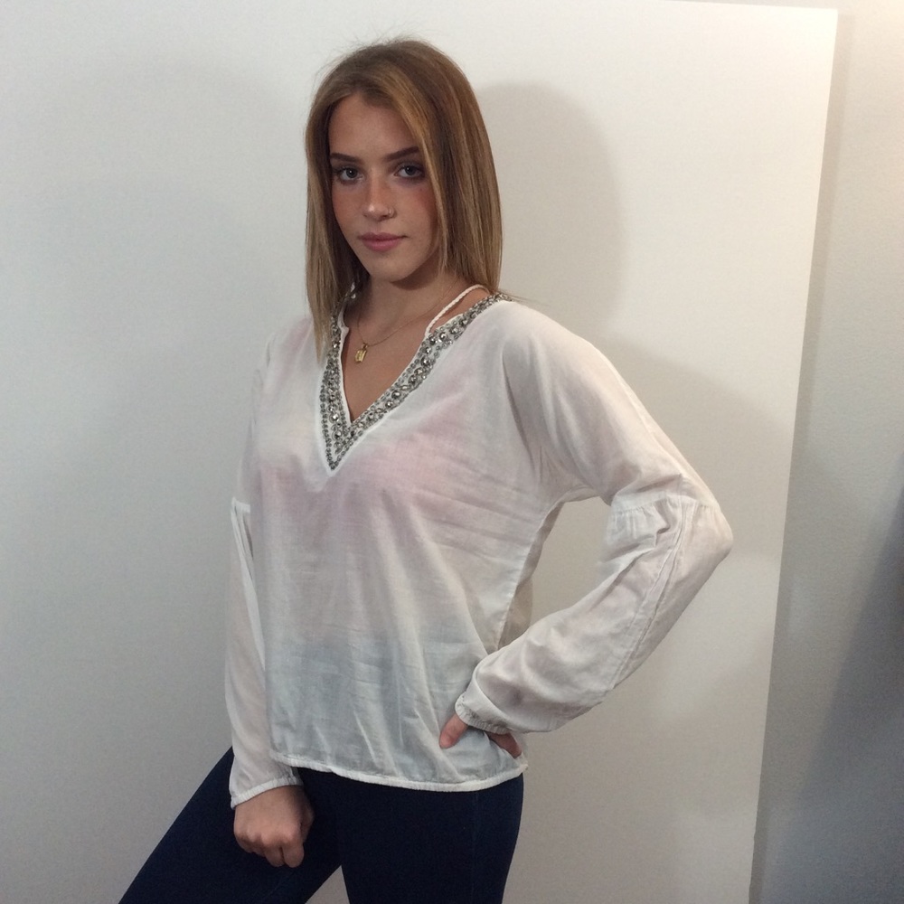 Michael Kors sheer white top, size S - Picture 3 of 6